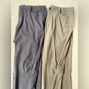 LOT 2 PAIRS MENS LULULEMON ABC CLASSIC FIT WARPSTREME PANTS MSRP$138 ea.